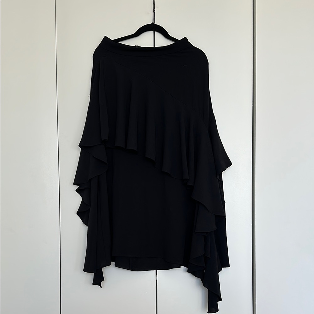 Elegant Black Ruffled Skirt